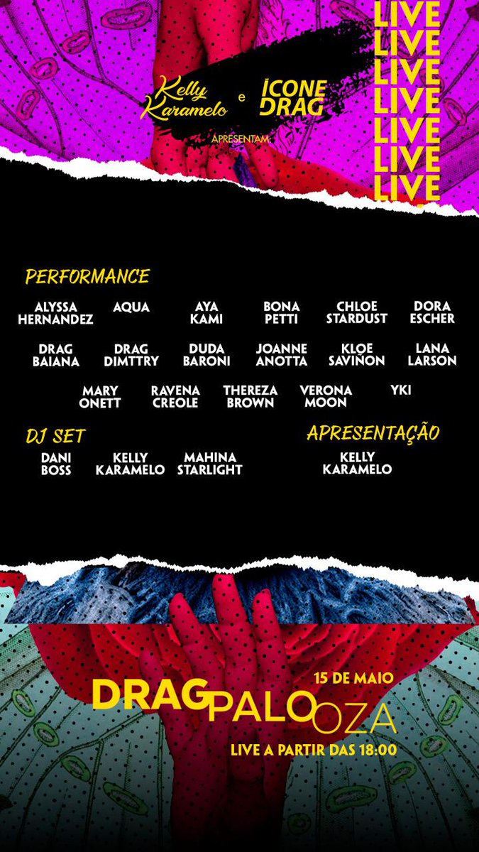froessb's tweet photo. Nessa sexta tem mais uma edição do #DRAGPALOOZA lá no IG do @IconeDrag, com a host @kellykaramelo e um time de Drags que vão trazer não só beleza, mas talento e condições tbm

Sexta, dia 15, começa as 18h hein #chloers? https://t.co/a8r3D5exw3
