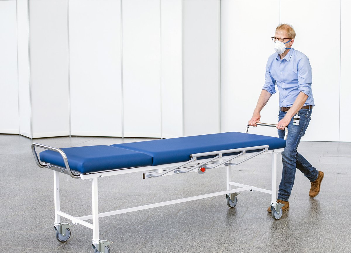 tmurrali's tweet photo. At short notice @ContiAutomotive supplied Antibacterial Coverings for 50 transport/recovery benches urgently needed by Makeshift Hospitals @hannover_messe   Synthetic upholstery fabric skai Pandoria Plus is made at its Weißbach site. @Conti_Press @Motoring_Trends #COVID19 https://t.co/8C13OAAXRV