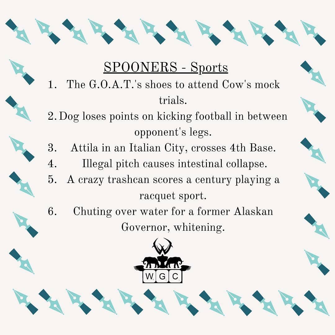 wgciitm's tweet photo. Today's Spooners are themed!
Check out our Entertainment and Sports themed Spooners and leave your answers in the comments!

We'll be revealing answers at 6 PM tomorrow. https://t.co/gHVYzD1X5K