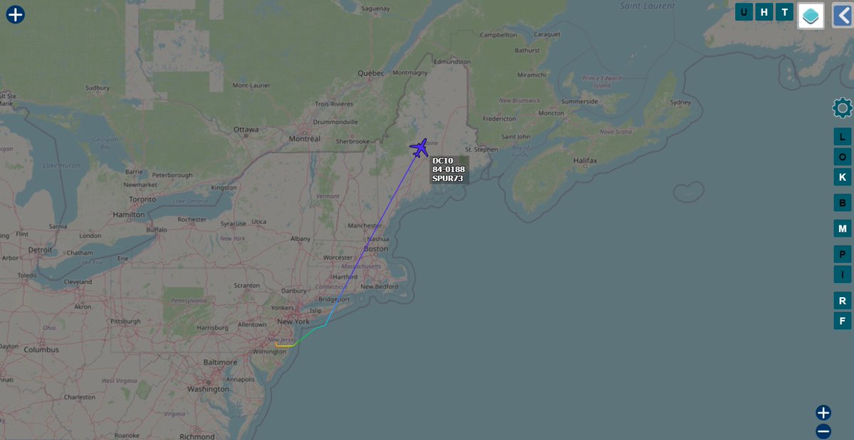 Andy007_SR_A's tweet photo. #USAF 🇺🇸
84-0188 / #AE021B / #SPUR73
KC-10 Extender

Departed McGuire AFB - should be AR support for #BONE21 (B-1B)... https://t.co/2zNV8c4KzT