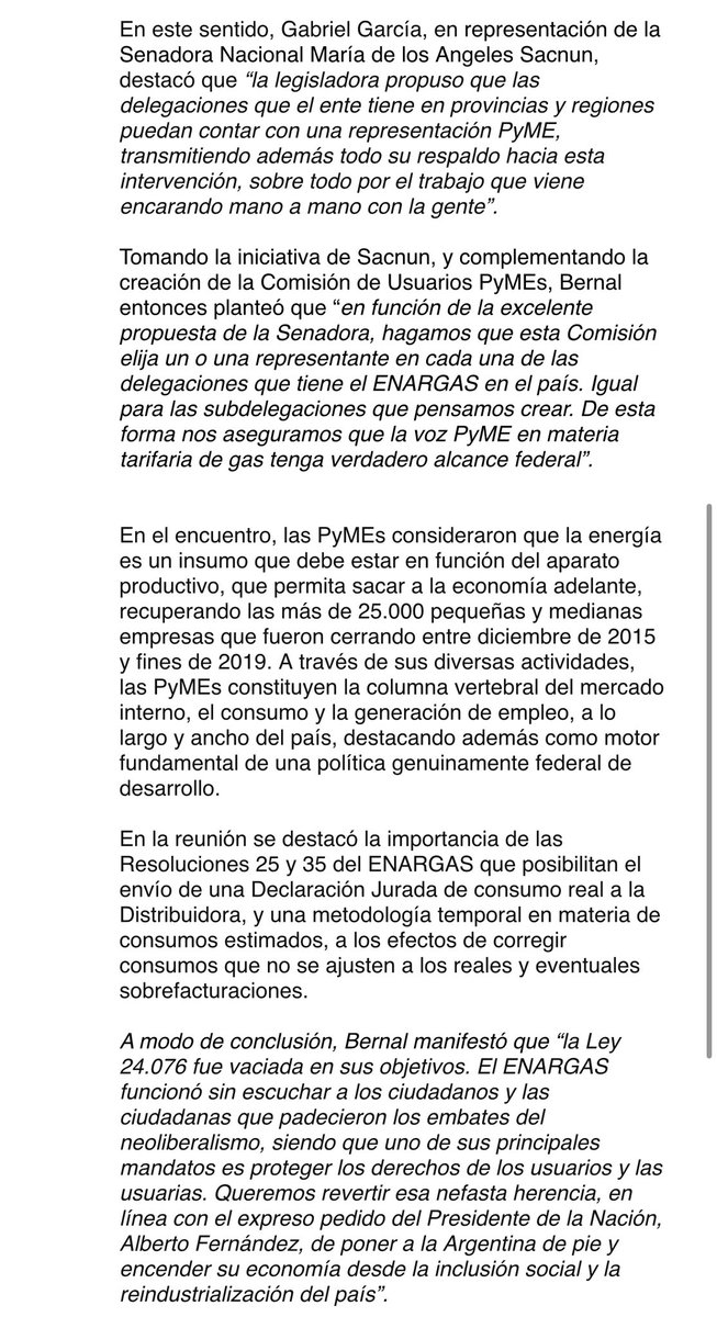 IPAPYMES's tweet photo. El ENARGAS se reúne con Usuarios PyMEs de 9 jurisdicciones nacionales y propone un espacio de trabajo permanente 👇🏼

#IPAPYMES https://t.co/kr0WKWEJaa