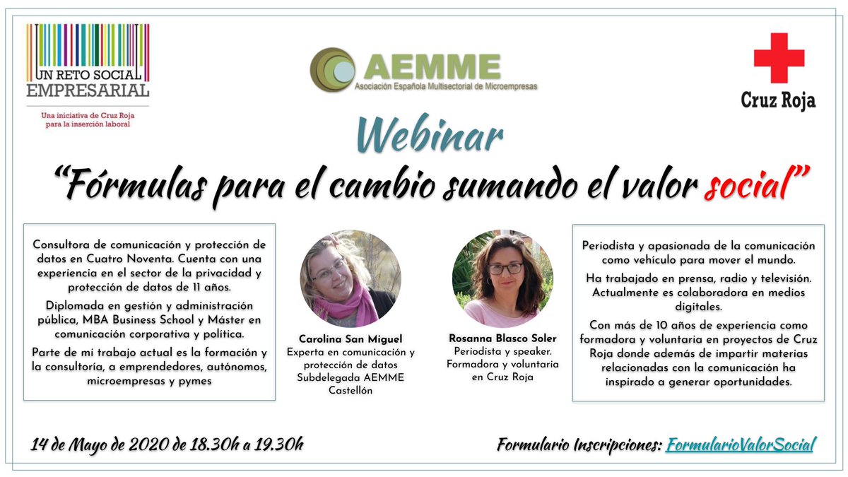 microempresas's tweet photo. Webinar “Fórmulas para el cambio sumando el valor social" vía #google 🔝🔝🔝 con @carolinasmm y #RosannaBlasco

https://t.co/wX2O0amY3o

#AEMME #microempresas #emprendedores #formula #social https://t.co/KEOZDIFuTE
