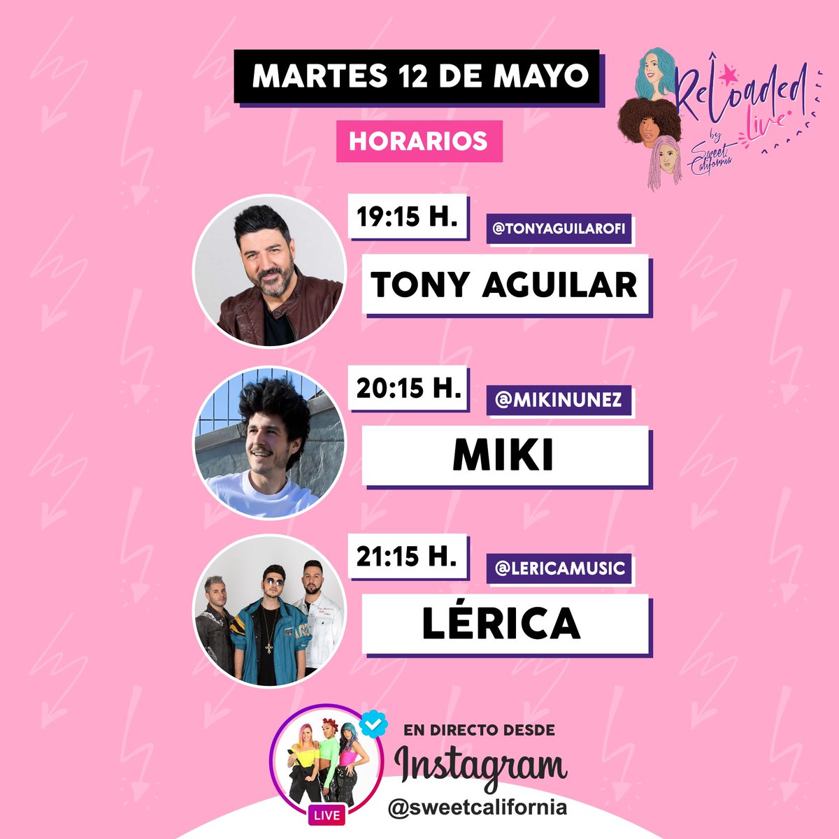 lakasiito_AM's tweet photo. LericaMusic: RT SweetCalifornia: ¿Que día es mañana? NUESTRO DÍA FAVORITO DE LA SEMANA! Mañana tenemos programon!! Gracias por uniros tonyaguilarofi mikinunez lericamusic !! ¿Queréis que le preguntemos algo? Os leemos! #ReloadedLive https://t.co/12sAW2j51z