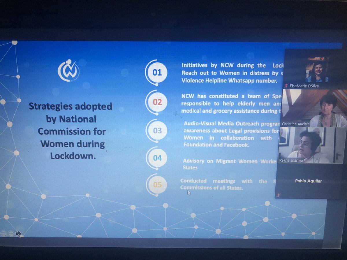 elsamariedsilva's tweet photo. Mrs Rekha Sharma @NCWIndia talking about the What’s app number she started immediately post lockdown to provide help for women and elderly people in India. This has been well received. #takeaction4cities #urbanthinkers @urbancampaign #UTC4 The Safety Gap @UNHABITAT @urbanthinkers https://t.co/dNs8FwKfkr