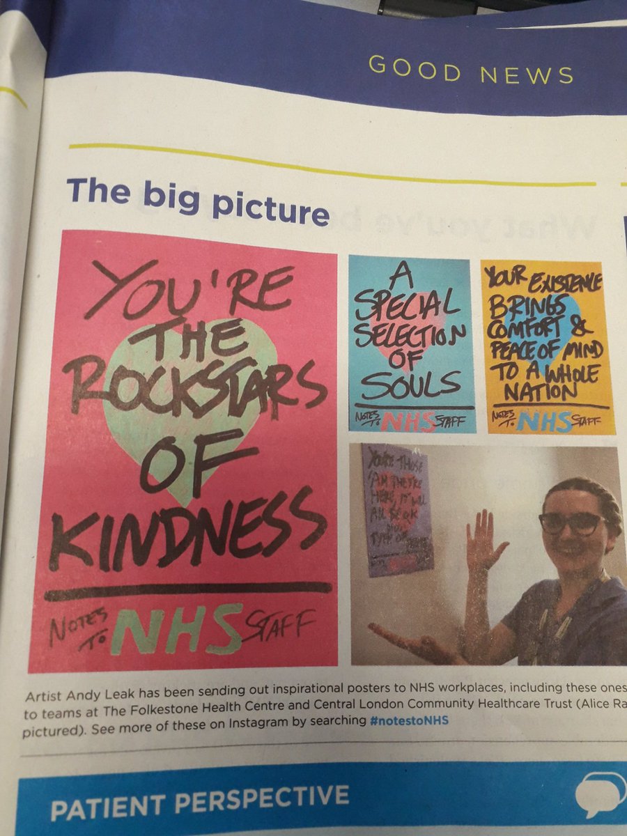 Nurse4lifeKelly's tweet photo. Also had just read about Andy Leak in my RCN newsletter if your on Instagram have a look at his work #notestoNHS https://t.co/4Zt93AN5Kl