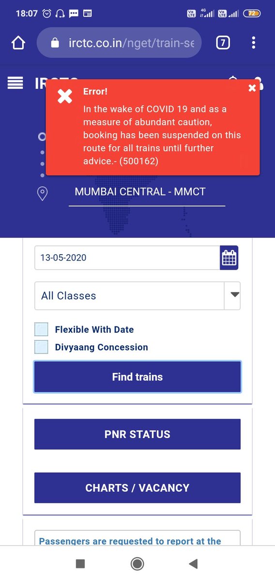 KGundampati's tweet photo. Unable to to book any trains whatsoever.what nonsense is this #IRCTC #irctcwebsite @RailMinIndia @IRCTCofficial https://t.co/NKOHZto3QV
