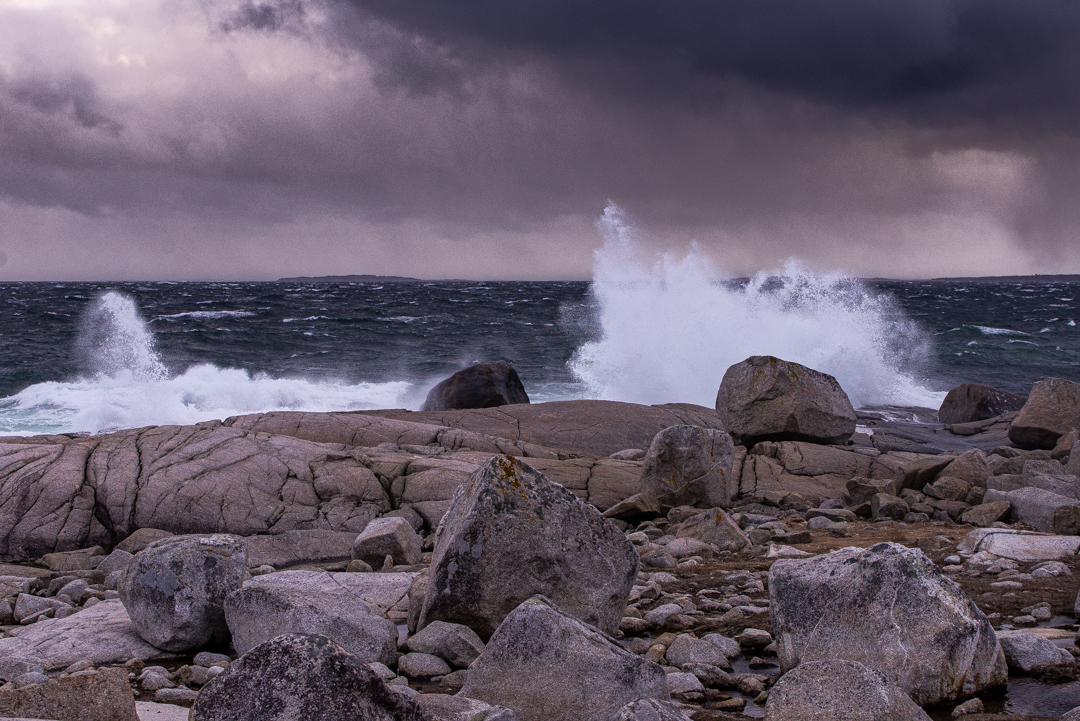 Rough Seas -  Strong winds and dark clouds make for rough seas along the Nova Scotia coast near Peggy's Cove #capturenovascotia #novascotia #explorecanada #eastcoast #maritimes #coastalliving #eastcoastliving
