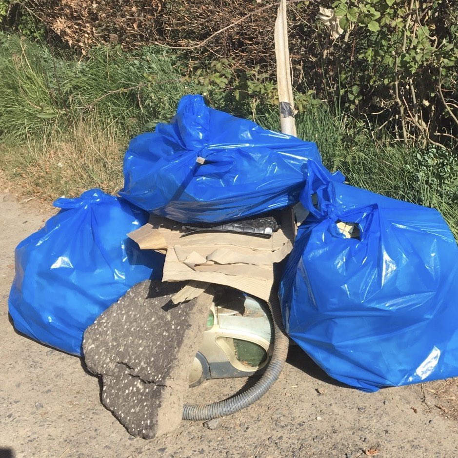 EACChiefExec's tweet photo. If you were out &amp; about early this morning, you might have seen Janie &amp; Keith Stewart litter-picking the Rigg Rd. 30 sacks and they’re still not done. We all need to look after our countryside ... we enjoy it more than ever just now. Take your litter home @EastAyrshire https://t.co/hx13U3aPKB