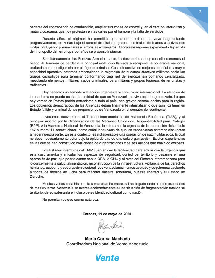 MariaCorinaYA's tweet photo. URGENTE 

Nuestro mensaje a los ciudadanos y gobiernos democráticos de Occidente:

𝐔𝐫𝐠𝐞 𝐮𝐧𝐚 𝐨𝐩𝐞𝐫𝐚𝐜𝐢𝐨́𝐧 𝐝𝐞 𝐟𝐮𝐞𝐫𝐳𝐚𝐬 𝐜𝐨𝐧𝐜𝐞𝐫𝐭𝐚𝐝𝐚𝐬 𝐩𝐚𝐫𝐚 𝐝𝐞𝐭𝐞𝐧𝐞𝐫 𝐥𝐚 𝐭𝐫𝐚𝐠𝐞𝐝𝐢𝐚 𝐝𝐞 𝐕𝐞𝐧𝐞𝐳𝐮𝐞𝐥𝐚.

Ayúdanos a llevar esta alerta al mundo! https://t.co/LhlmH6Fjy4