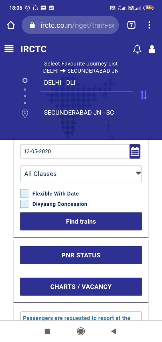 KGundampati's tweet photo. Unable to to book any trains whatsoever.what nonsense is this #IRCTC #irctcwebsite @RailMinIndia @IRCTCofficial https://t.co/NKOHZto3QV
