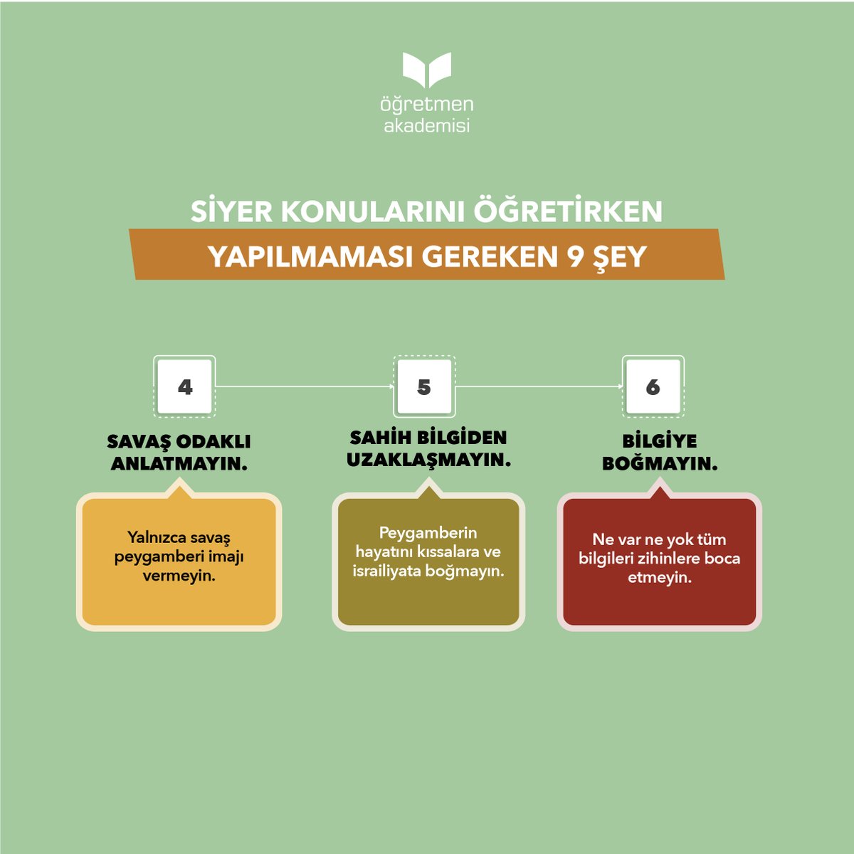 demogretmen's tweet photo. Siyer konularını öğretirken yapılmaması gereken 9 şey
@demogretmen https://t.co/pl2IG4u2YK