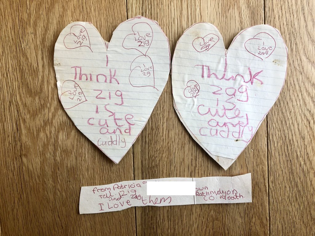 DoubleZCreative's tweet image. #POBox2222 Today’s post to #DempseysDen from 1988 is from Patricia in Meath who did some awesome make and do simply to say how ‘cute and cuddly’ #ZigAndZag were! 👏