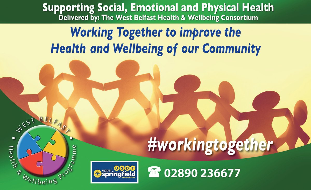 WBHWP: As part of the West Belfast Health and Wellbeing Programme, in the Upper Springfield area we are taking a holistic family approach to the Health &amp; Well-Being mentoring scheme and aim to provide a package of support for the whole family. For more info, send us a DM.