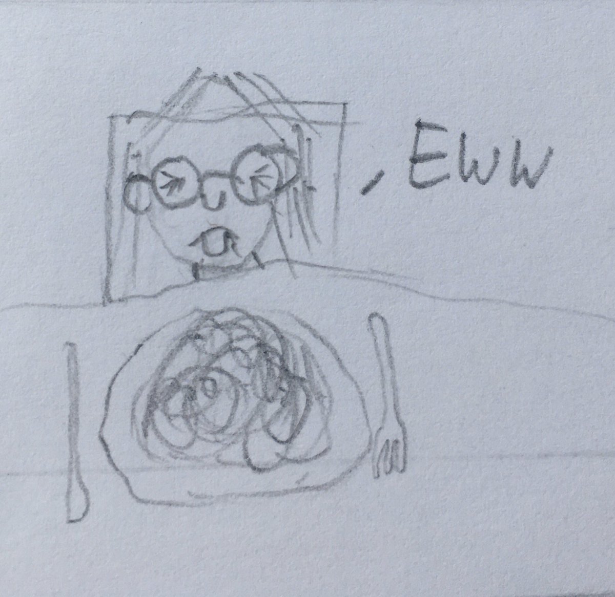 whereareusimon's tweet photo. My 8 year old is getting into Calvin and Hobbes and drew her own character with this fantastic expression inspired by them! #illustration #scribbles https://t.co/XjkHpswIBd