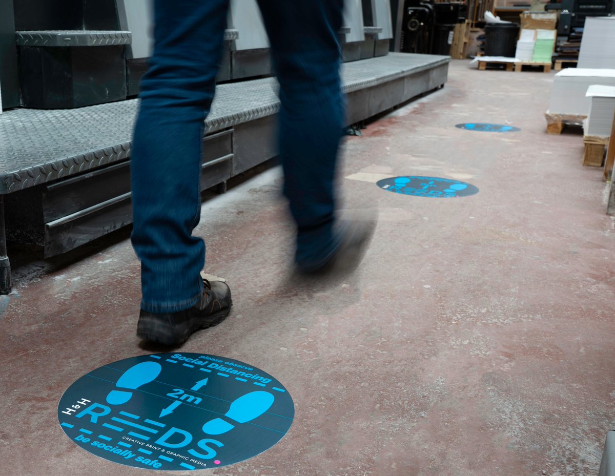 wearereeds's tweet photo. Adhering to the social distancing guidelines with the help of the floor vinyls we produced in-house. Clear, precise messaging throughout the Penrith Printworks. Need help with yours? Drop us a message to see if we can help.
#print #signage  #signs #stayalert #socialdistancing https://t.co/WHmRyMQvj6