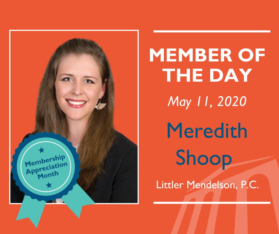 CleMetroBar's tweet photo. Meredith Shoop from Littler Medelson, P.C. is today's Member of the Day. She is a Director on the Board of the CMBF & currently chair of its Grants Committee. She is a Foundation Fellow and a member of the Volunteer Lawyers for the Arts Committee. Thank you! #MyCMBA https://t.co/SGxMEsarnG