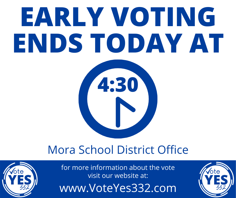 REMINDER: Early voting ends TODAY at 4:30. Don't forget to #VoteYES