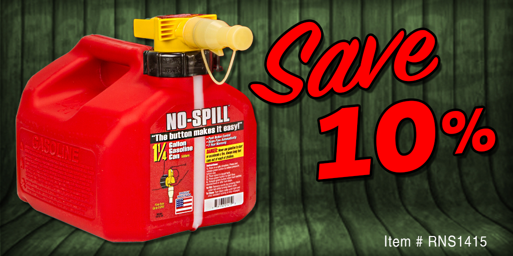 No more guessing or overfilling! This easy-to-use gas can features a control pushbutton nozzle that automatically stops fuel flow when the tank is full. Take advantage of this deal! rrproducts.com/No~Spill-Poly-… #safetycans #flammable #rrproducts #nospill #weeklydeals