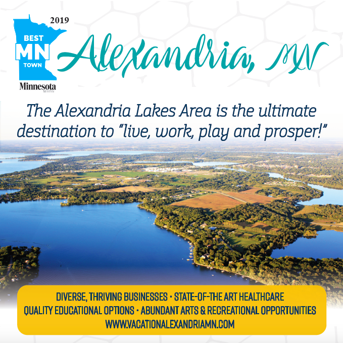 MNMOmag's tweet photo. Voted ‘2019 Best Minnesota Town’ by Minnesota Monthly, the Alexandria Lakes Area truly is the ultimate destination to “live, work, play and, prosper!” #ExploreAlexMN #VisitAlexMN #PrideOfTheLakes #sponsored @ExploreAlexMN @VisitAlexMN https://t.co/BWsmx7EXB3