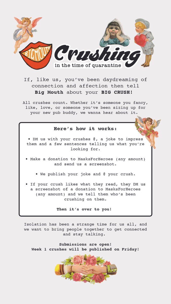 BIG MOUTH presents Crushing! 

Submissions now open on our IG: <a href="/mouthisbig/">Big Mouth</a> 

Nick Lachey, you’re off the job mate.

#Crushing 

X