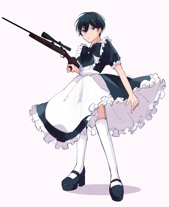 ライフル等の銃火器を持ってるメイド姿の北斗の画像ください! 