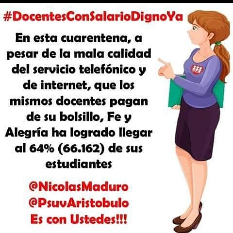 RamirezSoleir's tweet photo. #DocentesConSalarioDignoYa Este 2020 nuestro lema es “Unidos por la educación”. La educación de miles de niños y jóvenes es un reto para toda la sociedad venezolana. ¡Juntos podemos! https://t.co/s2kuXgwqMf