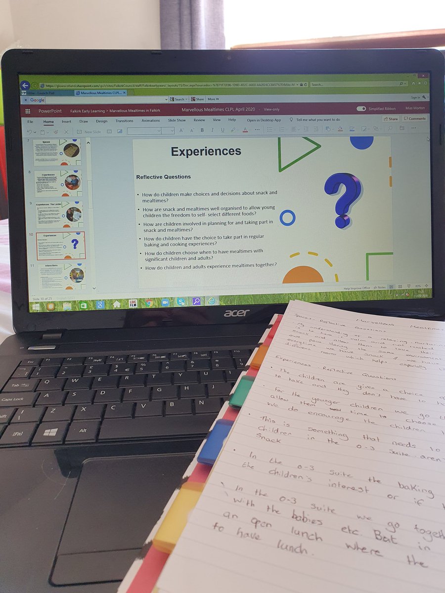 EmmaMortonEYO's tweet photo. This morning I worked through the PowerPoint on Marvellous Mealtimes. I found the reflective questions very good as I was able to see my strengths and area that need to improved on/adapt on as practitioner during snack and mealtimes. @BonnyparkELC @FCEYteam #FCremoteCLPL https://t.co/a6WkcvVgHe