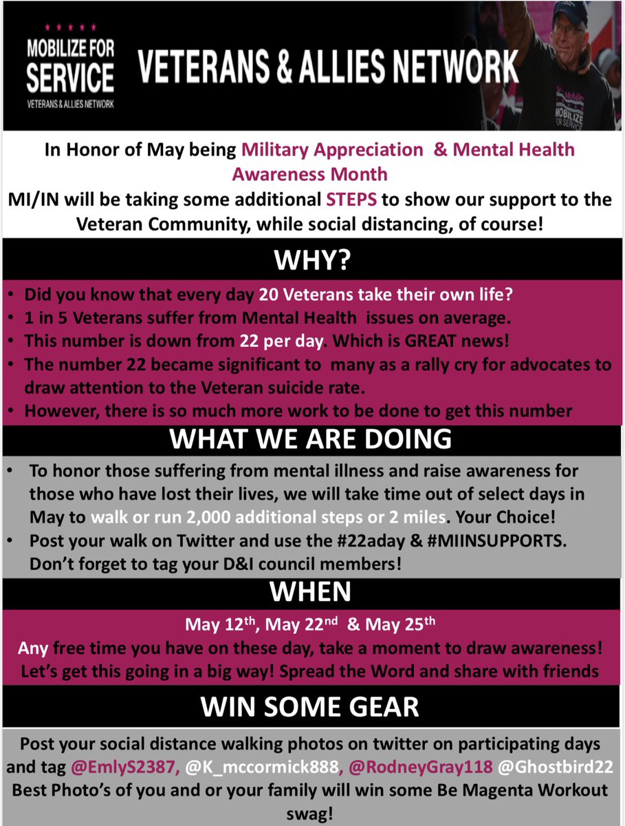 cturner79's tweet image. Tomorrow I’m taking #stepsforvets.  Who’s joining me.  #MilitaryAppreciationMonth