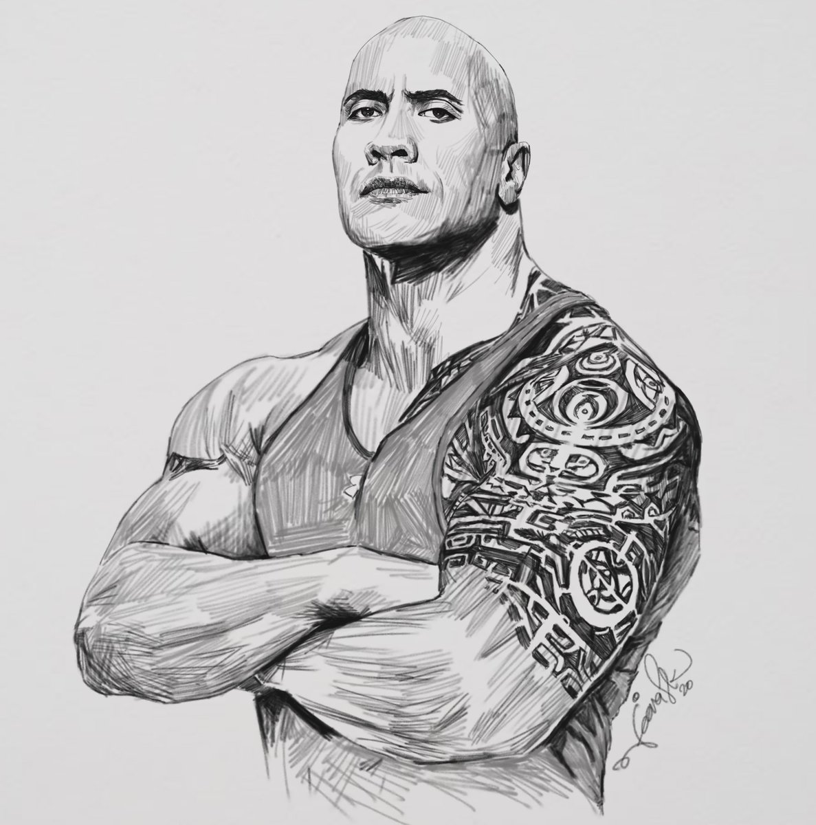 Dwayne Johnson Drawing Pictures  Drawing Skill