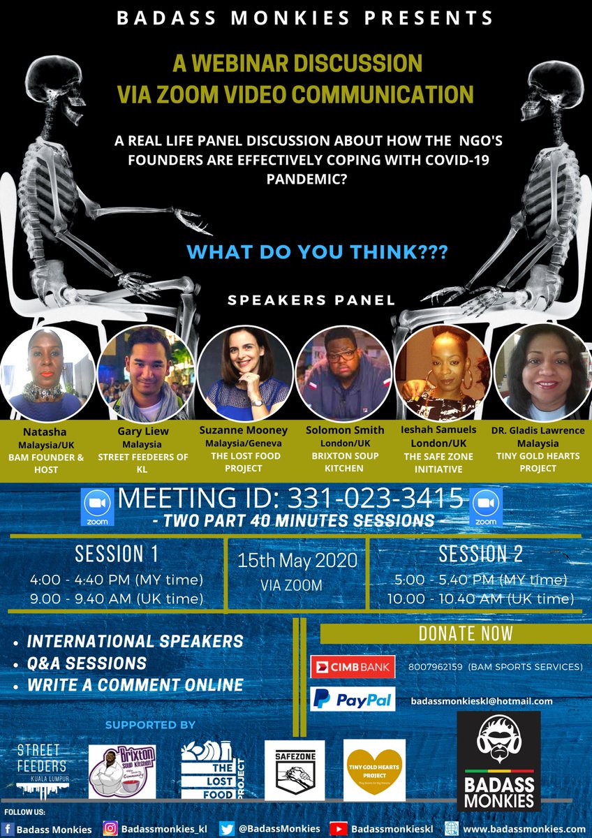 BrixSoupKitchen's tweet photo. Will be having an online discussion with founders of other international organizations @BadassMonkies
@StreetFeeders
@lost_food @Garymagic @safezone_1 on how we are coping with the #COVID19 pandemic, 9am GMT on 15th May 2020 via Zoom: 331 023 3415
#BSKCovid19ResponseTeam https://t.co/rp4YlWPV1r