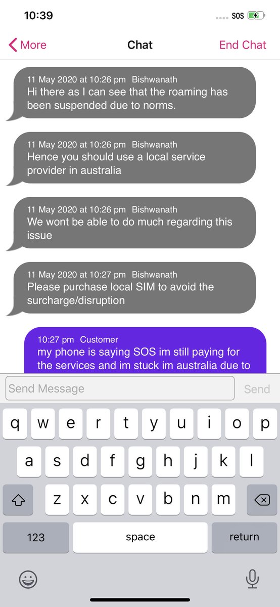 Celine_B_1996's tweet photo. @ThreeUK No because my roaming has been suspended whilst I’m stranded in Australia so thanks 👍🏽 and I must say your customer service your team clearly know their stuff its just fab! https://t.co/NX9wnzo1lC