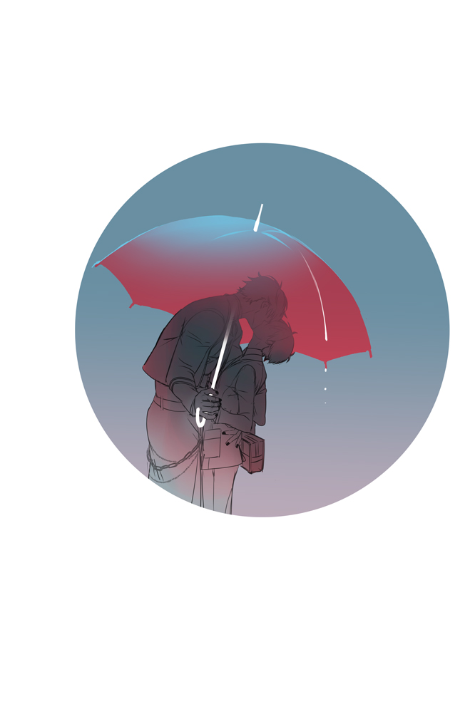 学パロ ミス晶 雨の中 傘の下では声が綺麗に聞こえるらしいという話を見かけて らくがきのイラスト