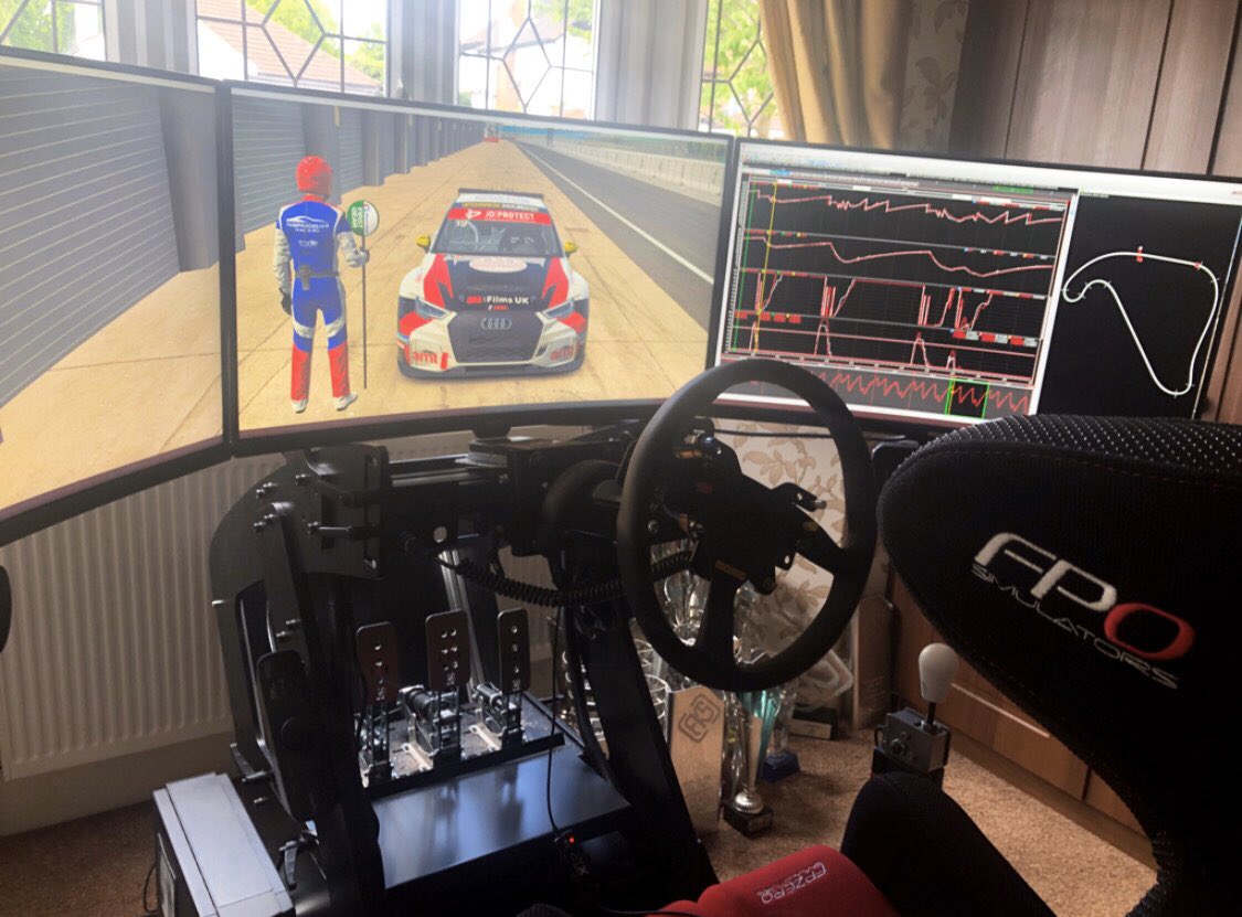 BTMotorsport's tweet photo. The @UKPMR TCR eSeries on Wednesday nights has just got a lot more serious... @JoyceDesignLtd | @TPCracingBTCC | @fpzerosim https://t.co/41y3QmJoi6