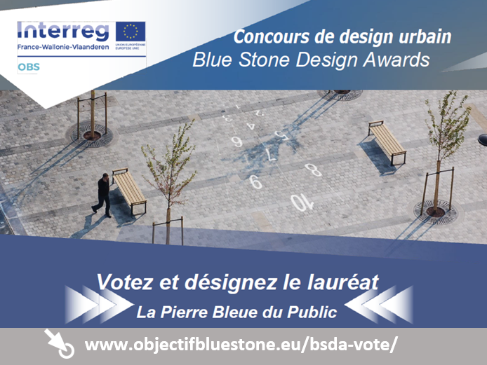 Dans le cadre du concours transfrontalier de design urbain "Blue Stone Design Awards", votez pour le lauréat "La Pierre bleue du public" parmi les 10 projets finalistes !
objectifbluestone.eu/bsda-vote/
Les votes se clôture le vendredi 22 mai 2020 #provincedehainaut