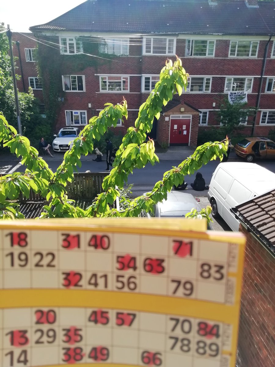 AdamHealthDev's tweet photo. #LockdownBingo bringing people together on their balconies on 2 @OneMcr #Hulme housing estates, #HoptonCourt & @redbricksonline. Where will it pop up next #Manchester?
#PhysicalDistancingNotSocialDistancing #AloneTogether #MossSide #Rusholme https://t.co/efp9Zs4AVp