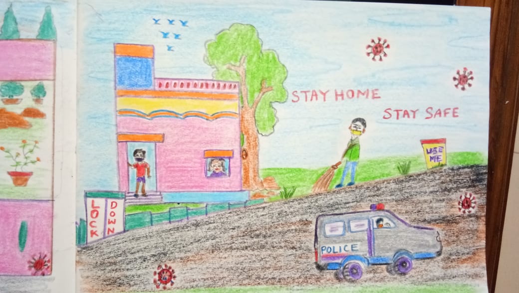 manasmitak's tweet photo. Prayash Ranjan khuntia of SAI INTERNATIONAL SCHOOL,
class-VIII,(Sec.-i )made this drawings to spread awareness  #COVID19
#StayAtHome
#StaySafe
#ArtFromHomeContest
#AwarenessWithCp
#SocialDistancing 
@cpbbsrctc
@SarangiSudhansu https://t.co/MVu0cg8NT8