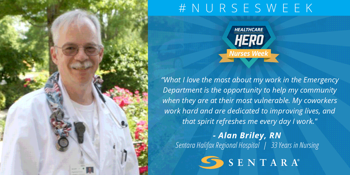 sentarahealth's tweet photo. It's #NursesWeek! We asked, "Why did you become a nurse?" All week we'll show you a few more reasons why these #heroes should be celebrated. #ThankYouNurses #SentaraHeroes https://t.co/EGtLSfE9QO