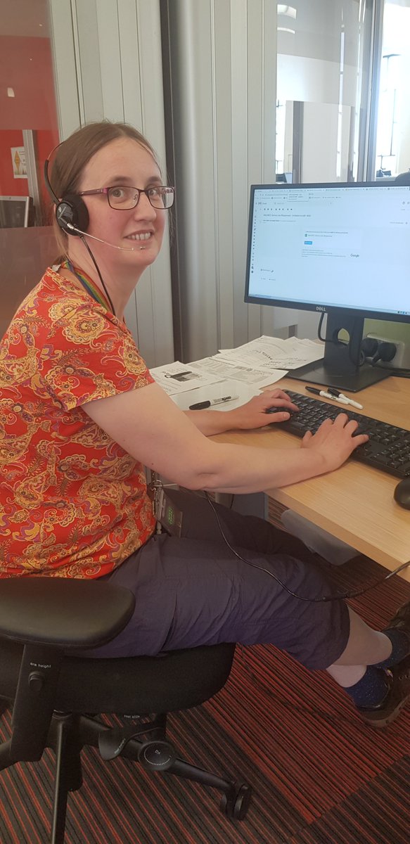 MancLibraries's tweet photo. A big respectful &amp; admiring shout-out to all our colleagues who have answered the call to work on the COVID-19 emergency helpline (0800 234 6123). A very tough and essential job, see our two Sues and Ryan hard at work. @ManCityCouncil https://t.co/uhdl6fgdKn