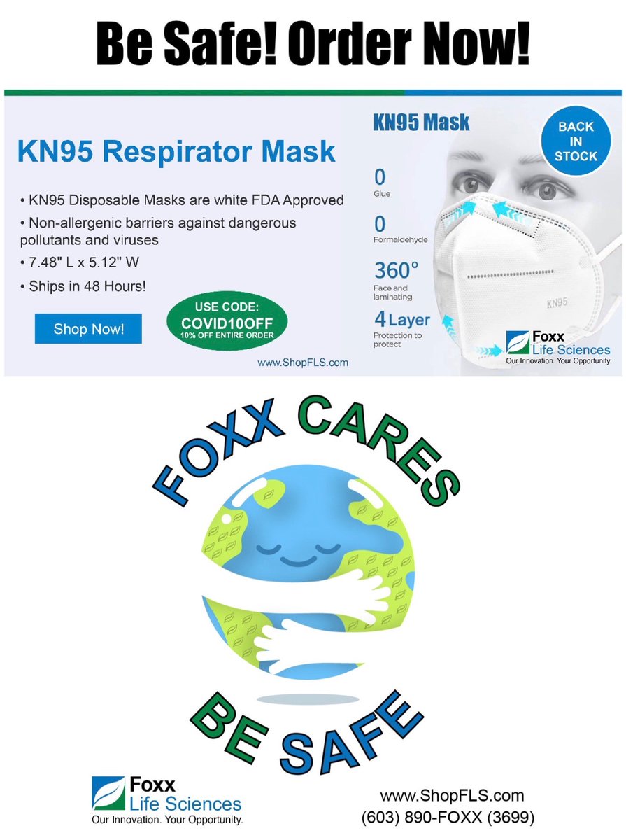 Still looking for a later Mother's Day gift? Nothing says I love you like a KN95 face mask! Keep your mom and loved ones safe from COVID-19 with our protective face masks foxxlifesciences.com 👪
#coronavirussafety #COVID19 #mothersday #foxxcares