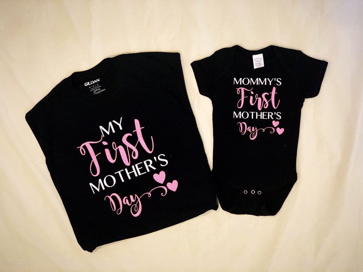 Monogrammingme1's tweet photo. My First Mother’s Day &amp; Mommy’s First Mother’s Day Matching T-Shirt Set 💖
.
.
.
.
.
.
.
#mommysfirstmothersday #matchingshirts #personalized #mothersdaygifts #shirts #personalized #ideas #gifts #customizedshirts #customized https://t.co/2ljWBNpFix