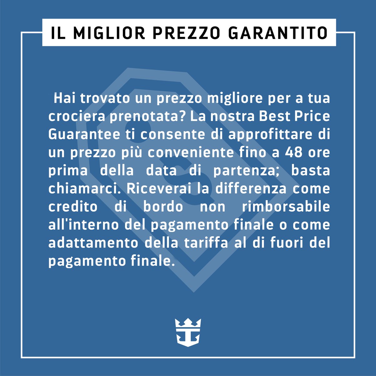 CrociereRoyal's tweet photo. La situazione nel mondo è ancora incerta, noi siamo impegnati per la tua tranquillità. Abbiamo migliorato la nostra politica Cruise with Confidence, offrendoti più vantaggi e flessibilità per prenotare crociere al miglior prezzo. Clicca sul link nella bio per più informazioni. https://t.co/2gCO6Ewh1L