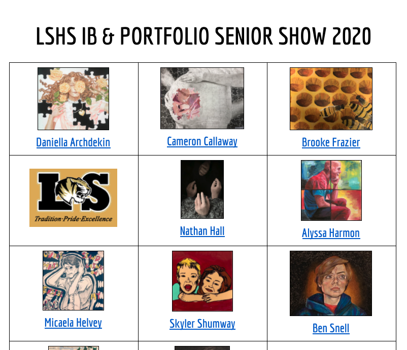 LSR7's tweet photo. Presenting: Lee's Summit High School senior art exhibitions. Click the link to view student artwork. https://t.co/rBROZ8n1jS https://t.co/sStoWMrHxr