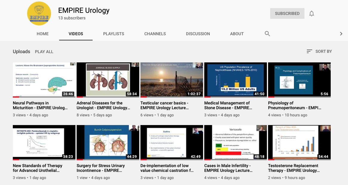 alexcsmall's tweet photo. 📢 Announcing the new #EMPIREurology YouTube page with a full archive of all lectures!  https://t.co/FUJa0hVFxw 

🏆 Big shoutout to our friend @AkhilASaji PGY-2 @nymedcollege @WestchesterMed for moving the recordings to YouTube for easier browsing, bookmarking and sharing! https://t.co/BSkRQ9aZOt