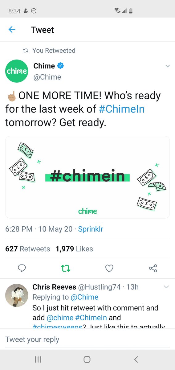 Nemo322's tweet photo. #ChimeIn and #ChimeSweeps @Chime https://t.co/gPW4K24XCB