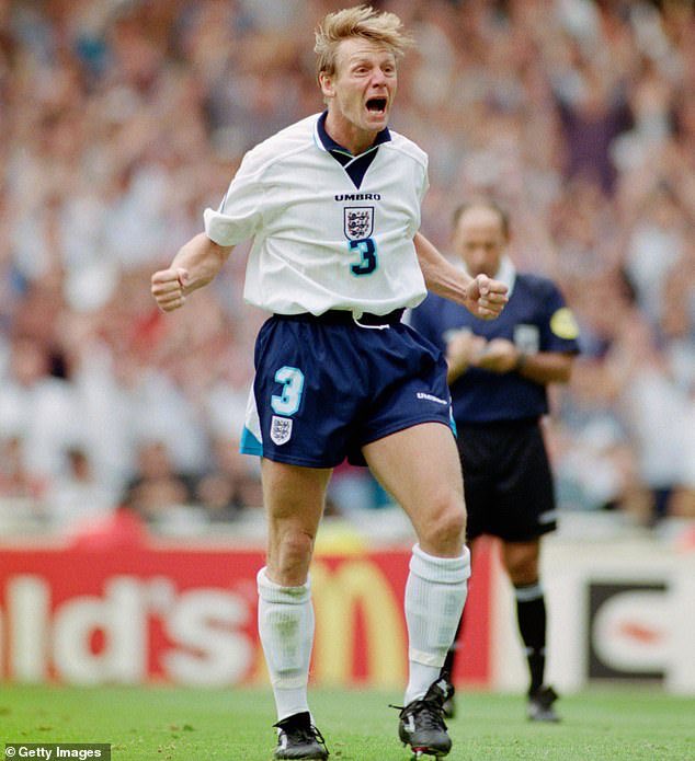 Stuart Pearce, full-back.Good luck finding an image of Psycho-not-screaming after converting his pen versus Spain when you tap his name and ‘Euro 96’ into Google. A calmer iteration, this. And creeping back towards Seaman-levels of look-a-likey accuracy. 7/10 #Euro96Relived  