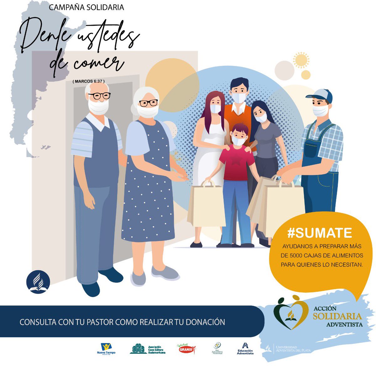 AdventistasABo's tweet photo. Siguiendo la indicación de Jesús: “Denle ustedes de comer" (Marcos 6:37)

Se lanzó esta campaña para llevar bolsas alimentarias 🛒a más de 5.000 familias 👨‍👩‍👧‍👦

Sumamos colaboraciones 🤝🏻de toda la iglesia e instituciones, para compartir alimentos y esperanza.

¡Hacé tu aporte! https://t.co/TDEqx7SqP9