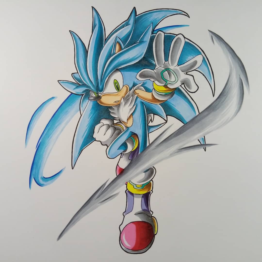 Grunty Art on X: #sonic #silver #fusion #copic # #gruntyart   / X