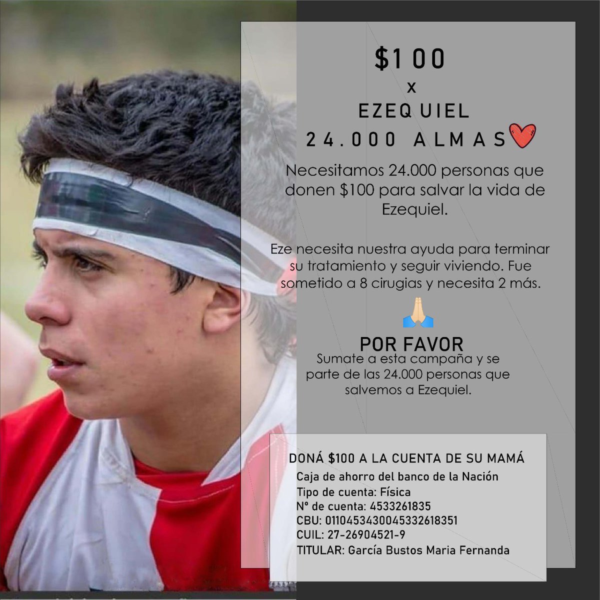 Ayudemos porfavor🙏🏼.
Hoy es por él, pero podría ser por cualquiera de nosotros.❤️
No cuesta tanto ayudar si ponemos un poquito entre todos. Vamos que se puede