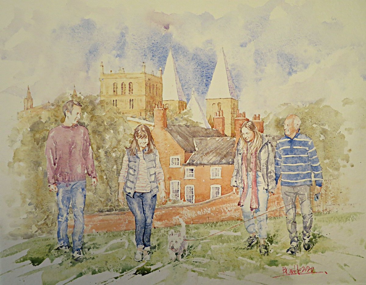 PaulBramble4's tweet photo. Commission piece #watercolour #tworiverspaper #windsorandnewton #southwell #southwellminster https://t.co/LrRwAtXUln