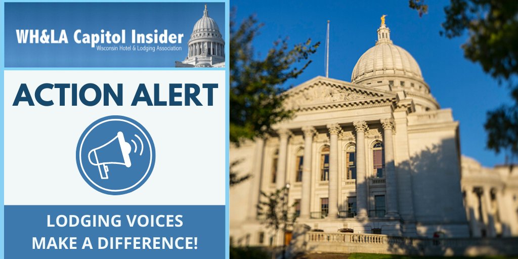 WisLodging's tweet photo. Lodging Members: Legislatures need to hear from you! Learn about the issues and read the full Action Alert at https://t.co/EIO0gXBJBu. #whlamembers #wihotels #actionalert https://t.co/6l9UZYnaCV